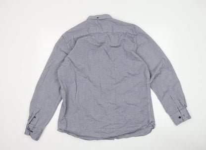 French Connection Men's Grey Long Sleeve Button-Up Shirt