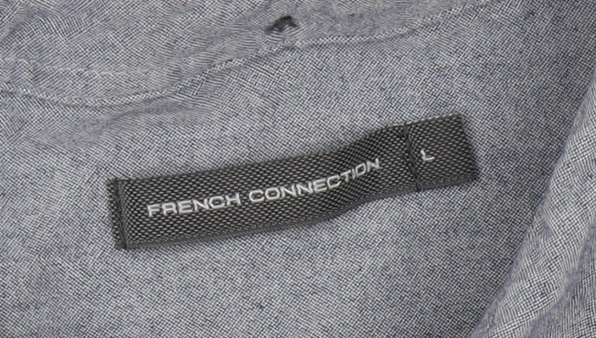 French Connection Men's Grey Long Sleeve Button-Up Shirt