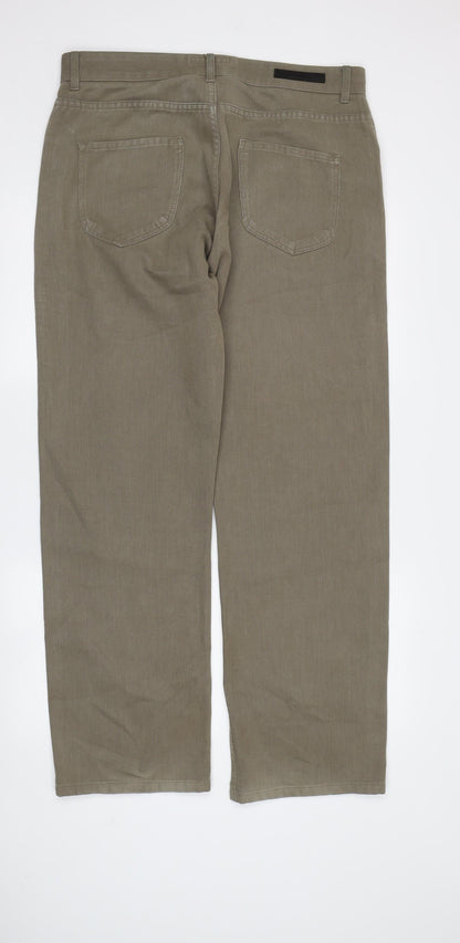 Next Men's Brown Chino Trousers - Cotton Blend 34" Waist