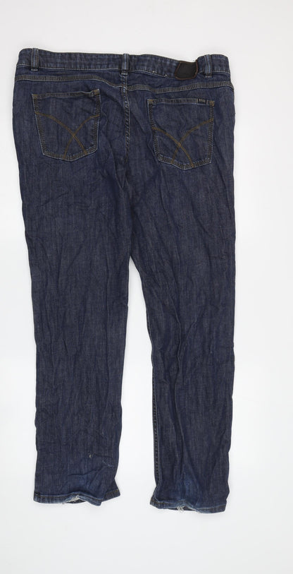 Mens UK Size 40 BRAX Regular Fit Straight Blue Jeans