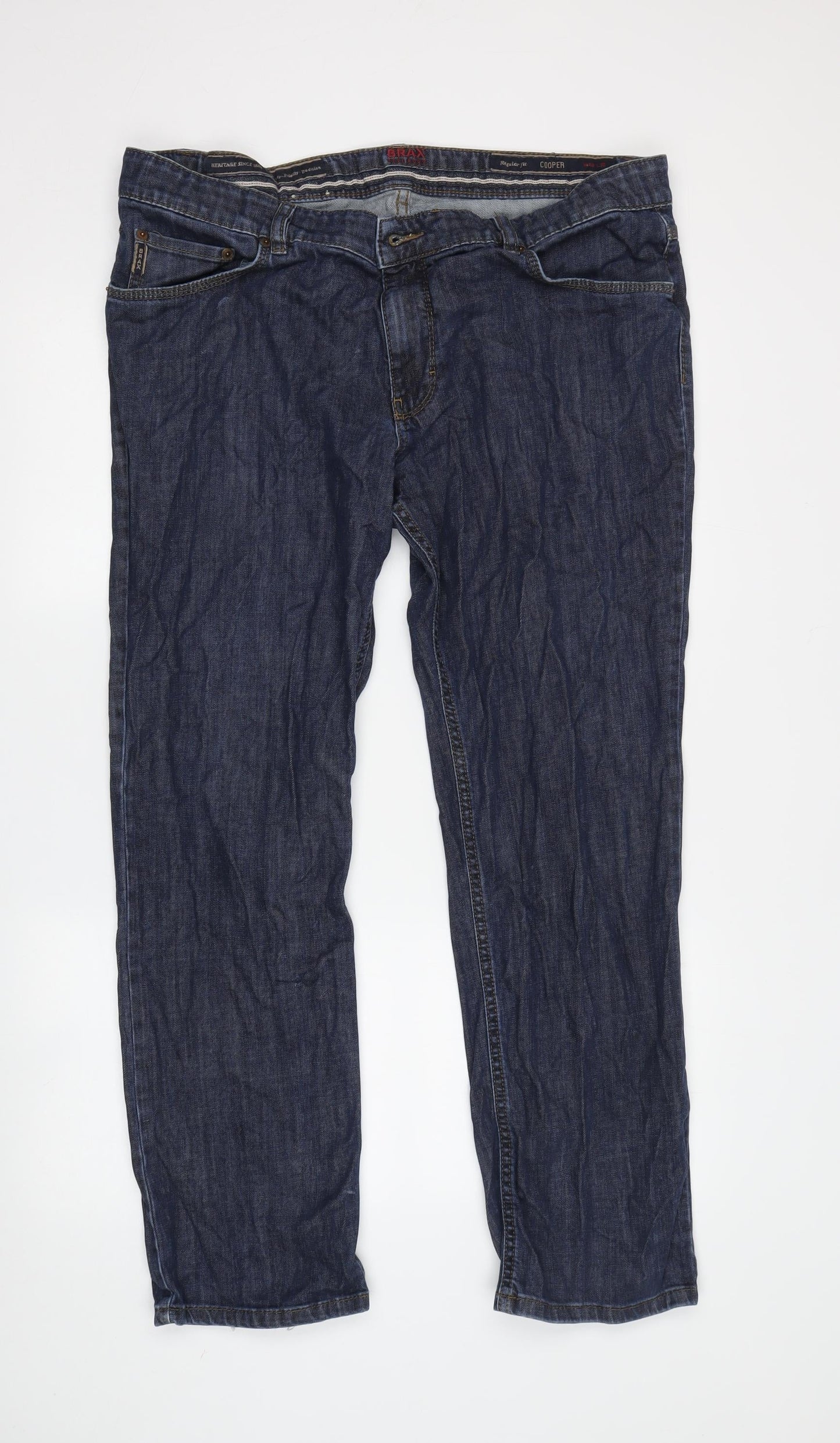 Mens UK Size 40 BRAX Regular Fit Straight Blue Jeans