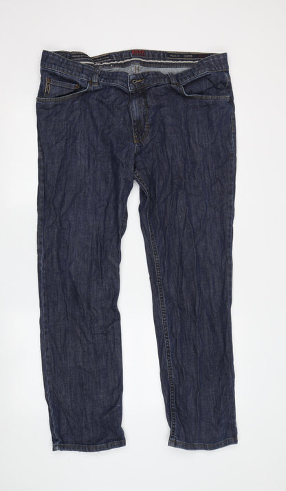 Mens UK Size 40 BRAX Regular Fit Straight Blue Jeans