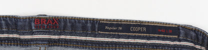 Mens UK Size 40 BRAX Regular Fit Straight Blue Jeans
