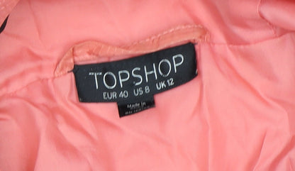 Womens UK Size 12 Topshop Pink Windbreaker Coat