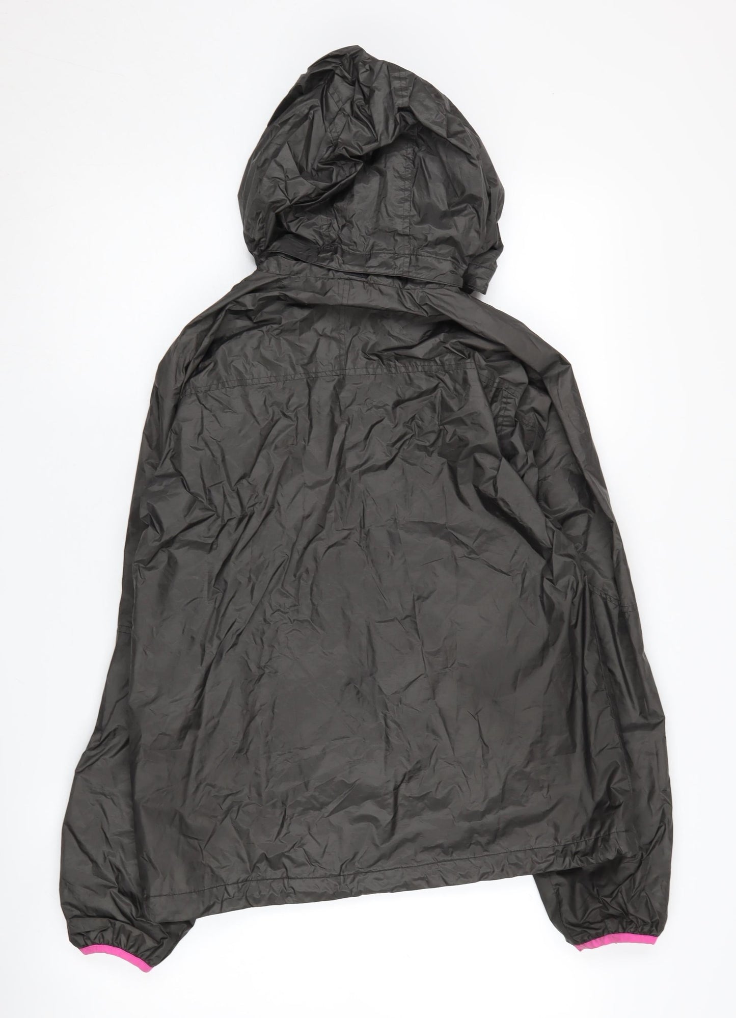 H&M Unisex Kids Black Hooded Windbreaker Jacket 14 Years