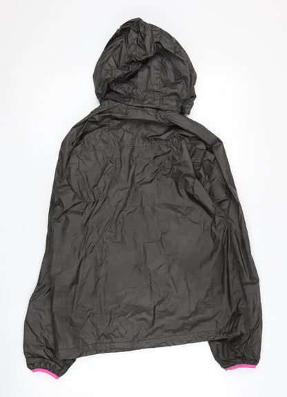 H&M Unisex Kids Black Hooded Windbreaker Jacket 14 Years