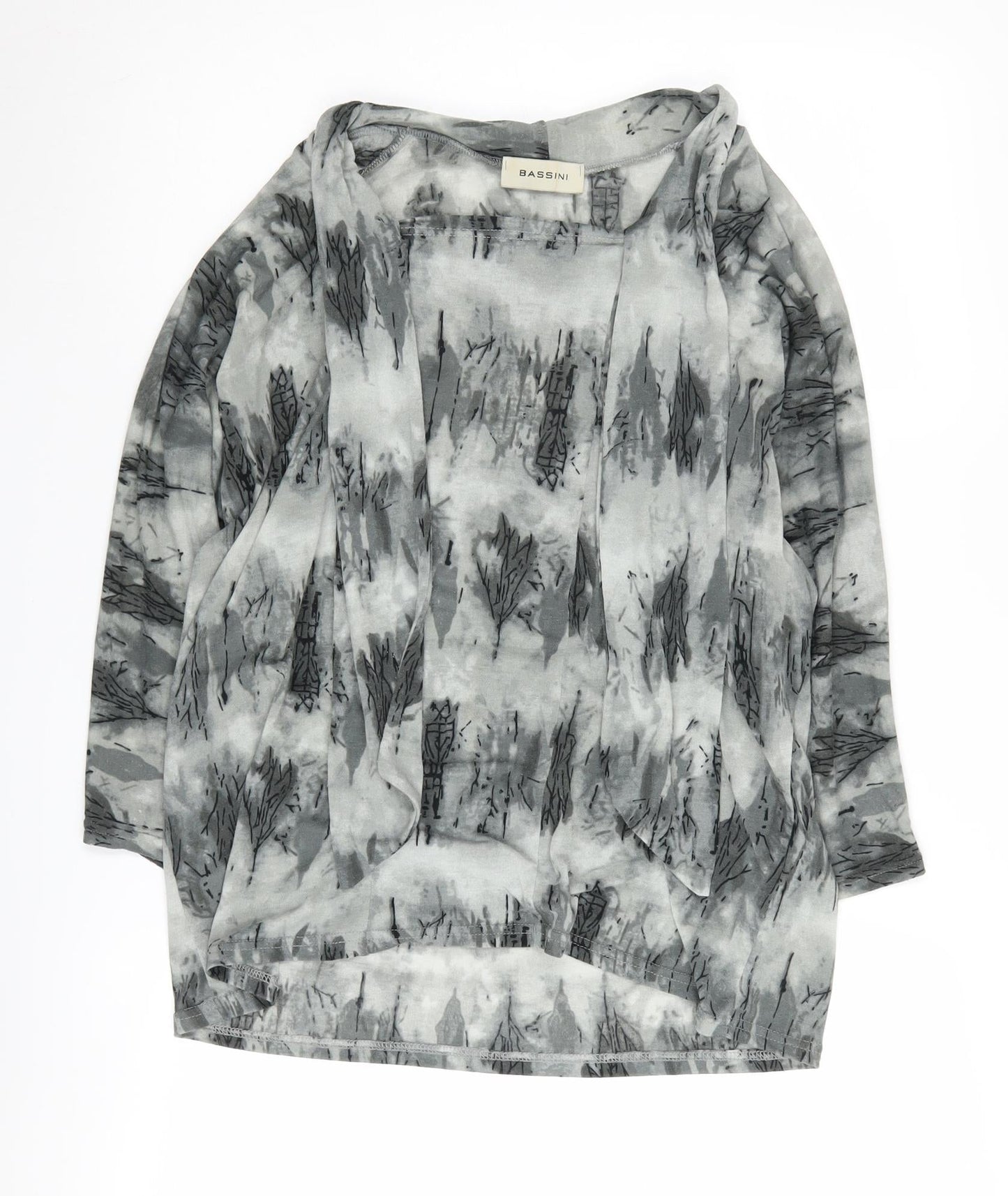 Bassini Women's Grey Patterned Cardigan Size 18