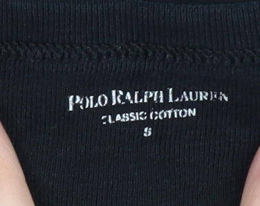 Womens UK Size S Polo Ralph Lauren Black Basic T-Shirt