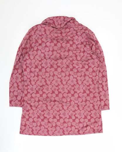 Bassini Women's Pink Floral Cowl Neck Pullover Jumper Size 16