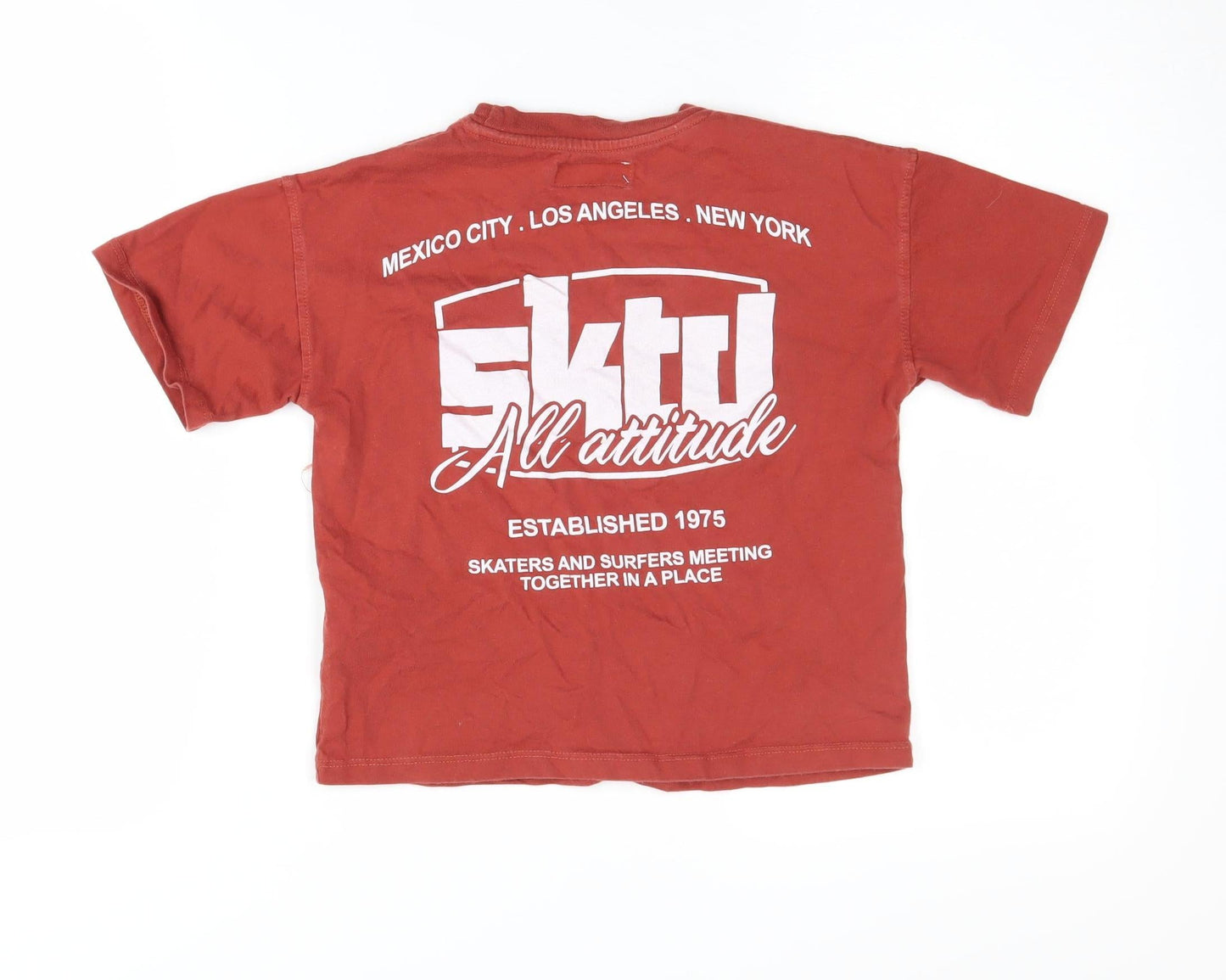 Zara Boys Red Graphic T-Shirt, 6-7 Years, Short Sleeve Cotton
