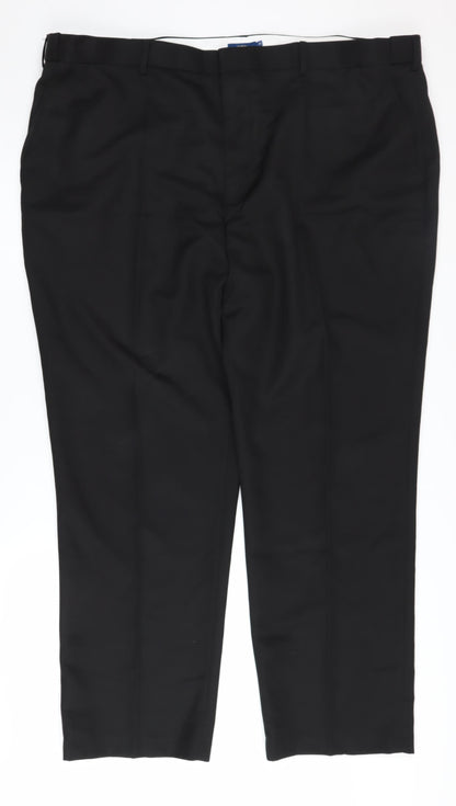 Mens UK Size 48 Cotton Traders Regular Fit  Black Trousers
