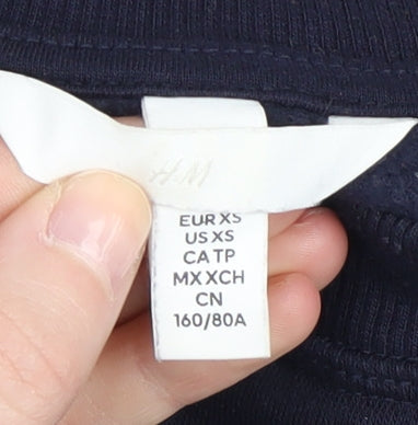 H&M Women's Black XS Pullover Sweatshirt Crew Neck