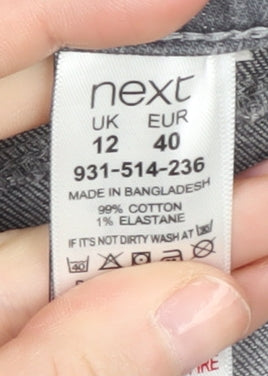 Next Women's Grey Striped Skinny Jeans Size 12