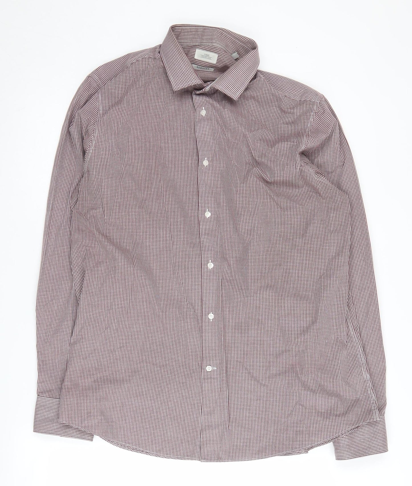 Next Men's Multicoloured Check Button-Up Shirt 17 Long Sleeve
