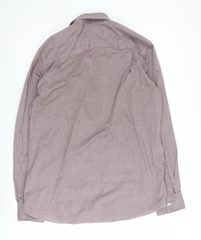 Next Men's Multicoloured Check Button-Up Shirt 17 Long Sleeve