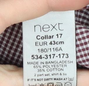 Next Men's Multicoloured Check Button-Up Shirt 17 Long Sleeve