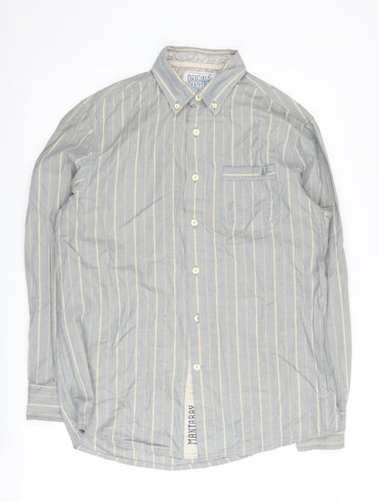 Mantaray Grey Men's M Button-Up Striped Shirt
