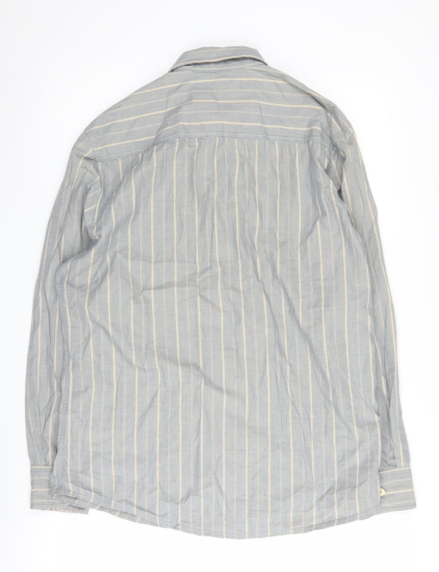 Mantaray Grey Men's M Button-Up Striped Shirt