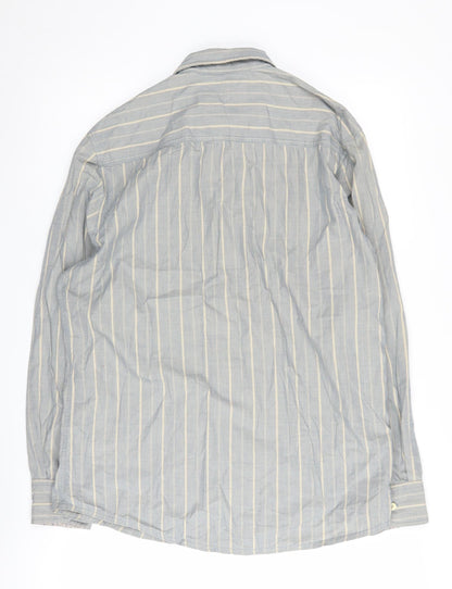 Mantaray Grey Men's M Button-Up Striped Shirt