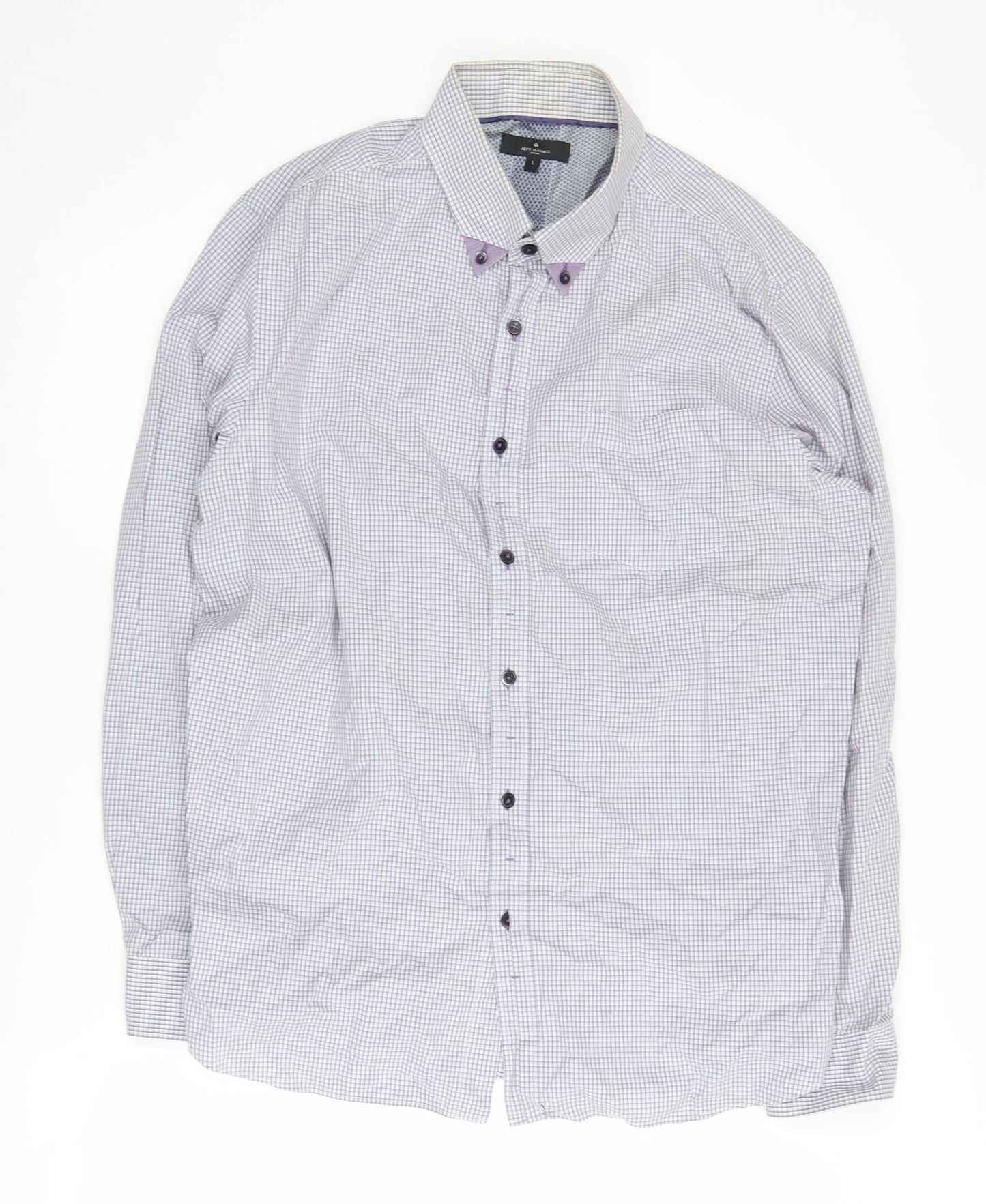 Jeff Banks Men's Multicoloured Long Sleeve Check Shirt L