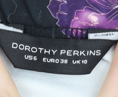 Dorothy Perkins Women's Black Floral Pencil Skirt Size 10