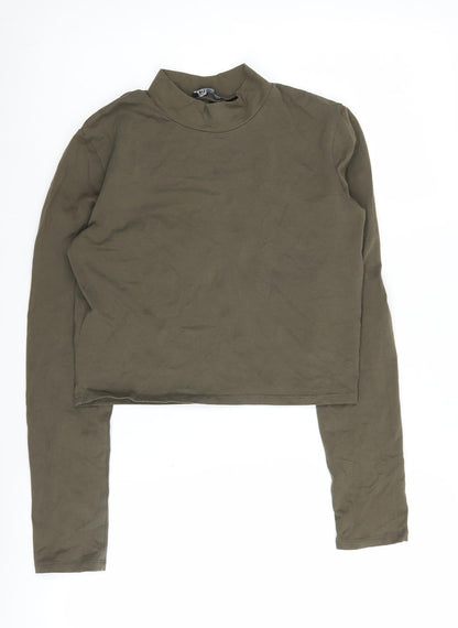 Womens UK Size 12 Zara Green Cropped T-Shirt