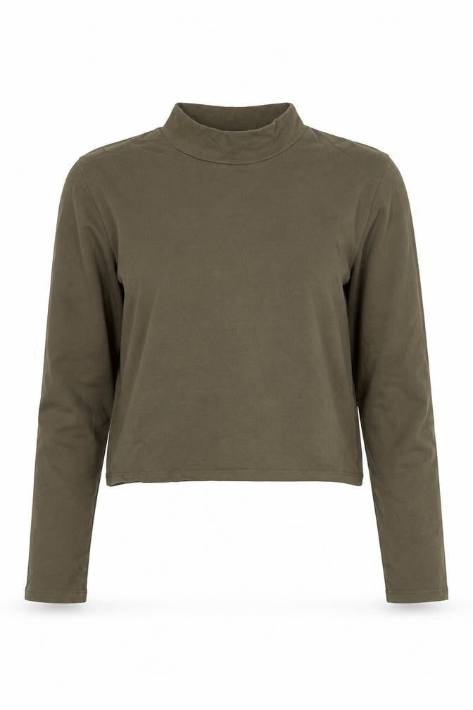 Womens UK Size 12 Zara Green Cropped T-Shirt