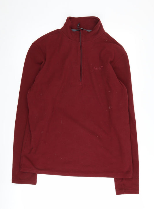 Mens UK Size M Peter Storm Red 1/2 Zip Sweatshirt