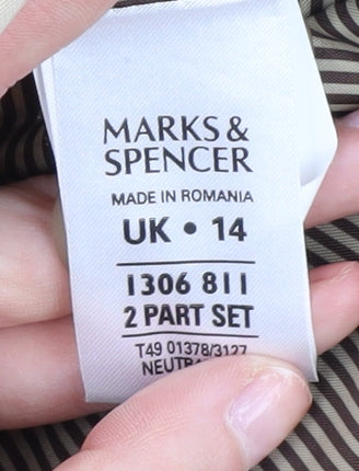 Womens UK Size 14 Marks and Spencer Beige Overcoat