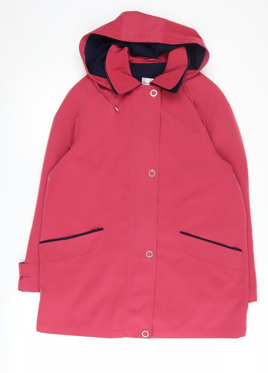 EWM Women's Red Hooded Rain Coat Size 16