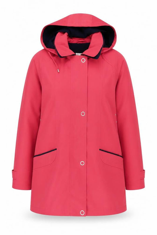 Womens UK Size 16 EWM Pure Classics Red Rain Coat