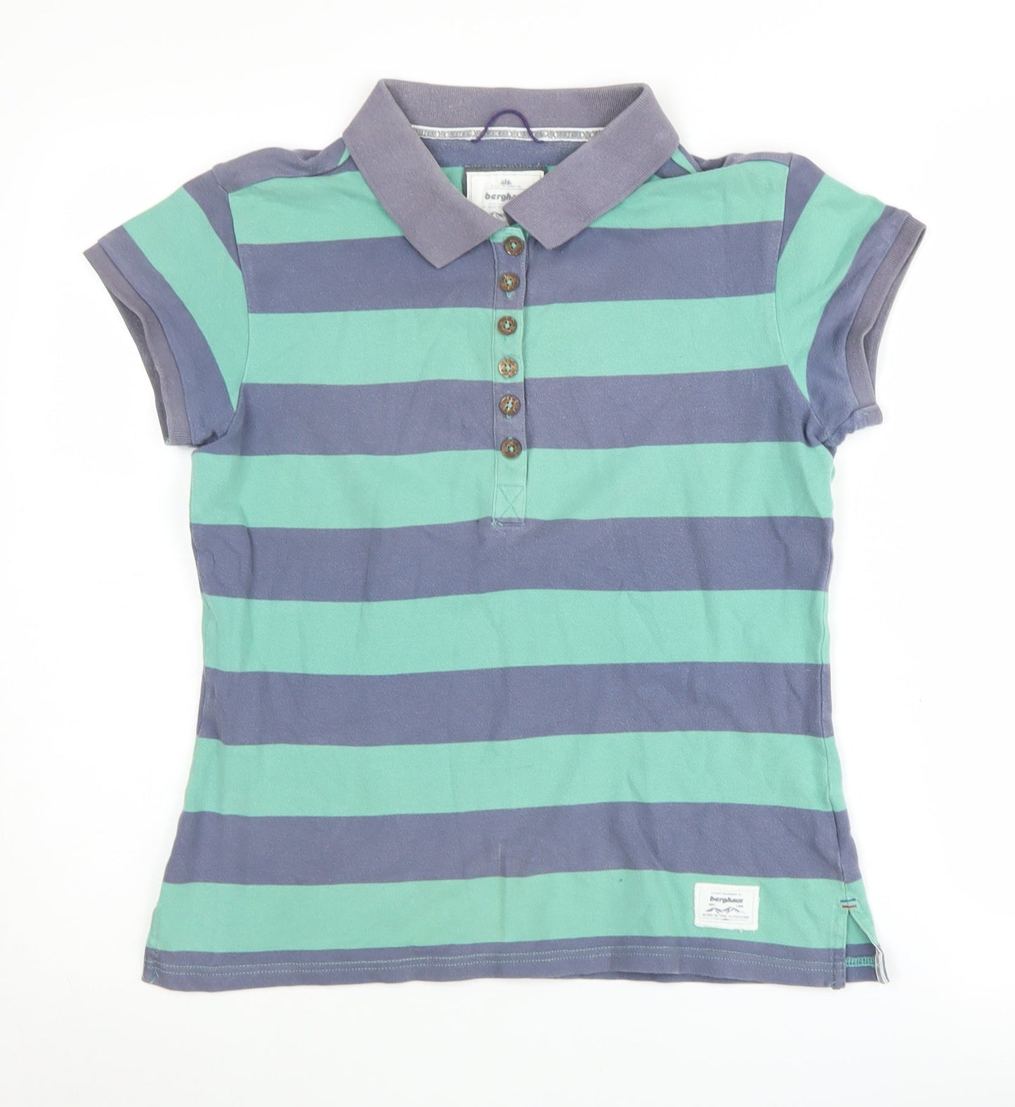 Berghaus Women's Multicoloured Polo Shirt Size 12 - Casual Striped