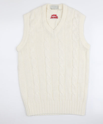 Slazenger Men's Ivory Cable-Knit Vest - Size S
