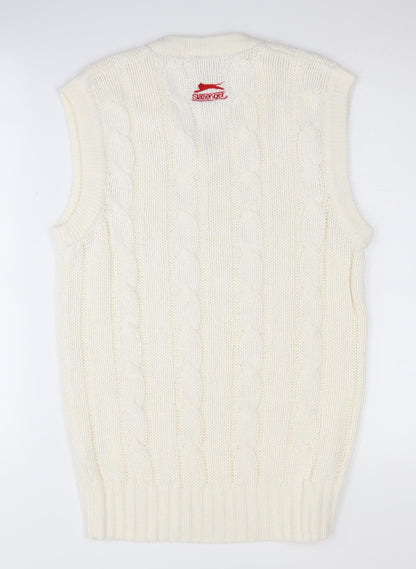 Slazenger Men's Ivory Cable-Knit Vest - Size S