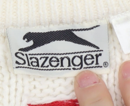 Slazenger Men's Ivory Cable-Knit Vest - Size S