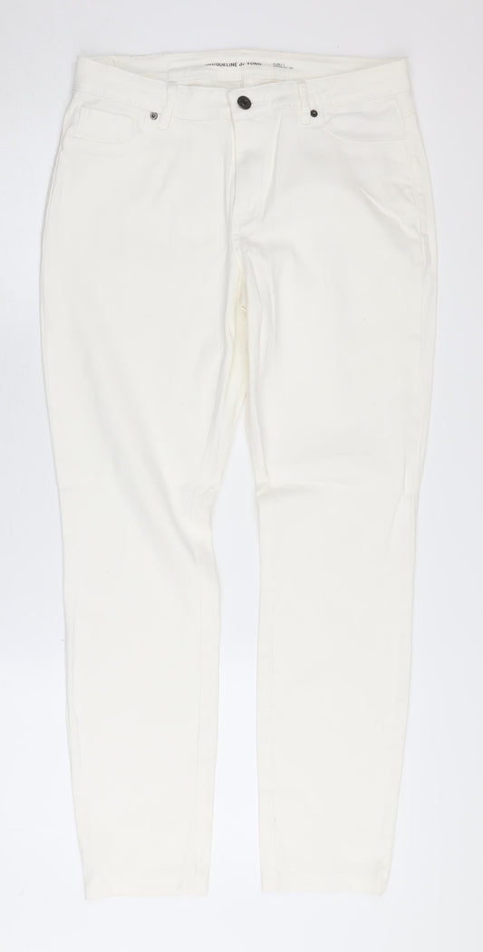 Womens UK Size L Jacqueline de Yong Regular Fit Straight White Jeans