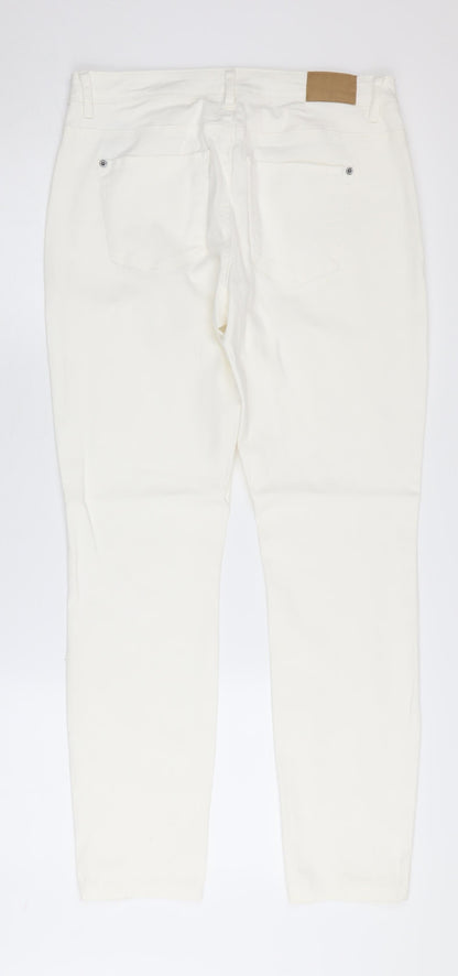Womens UK Size L Jacqueline de Yong Regular Fit Straight White Jeans