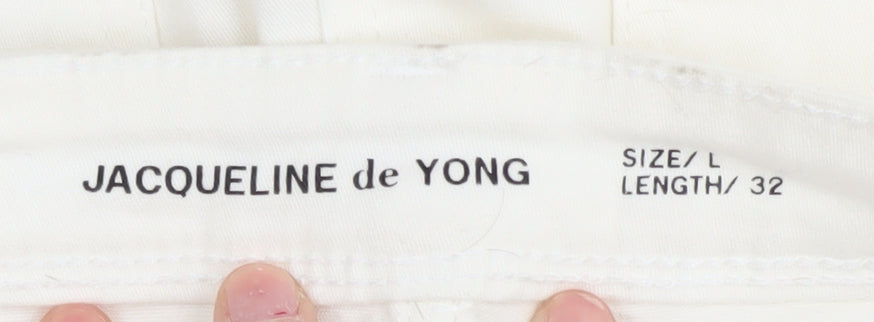 Womens UK Size L Jacqueline de Yong Regular Fit Straight White Jeans