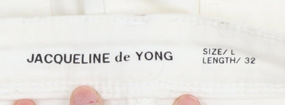Womens UK Size L Jacqueline de Yong Regular Fit Straight White Jeans