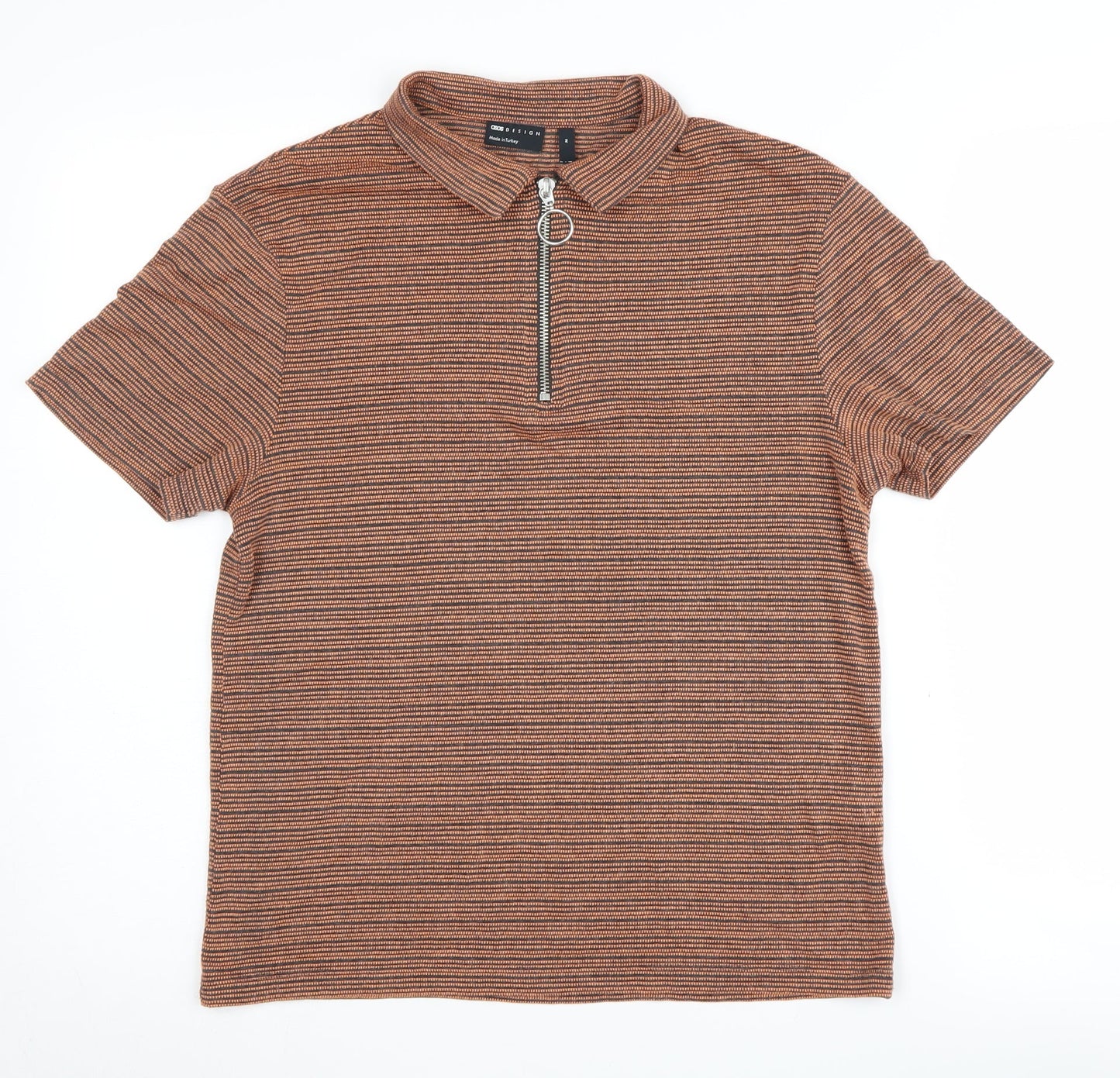 Womens UK Size M ASOS DESIGN Brown Basic Polo