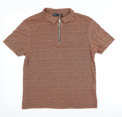 Womens UK Size M ASOS DESIGN Brown Basic Polo