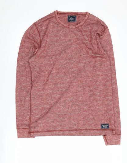 Mens UK Size M Abercrombie & Fitch Red Pullover Sweatshirt
