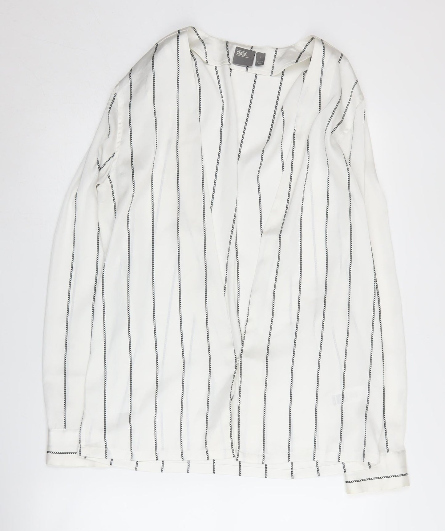Womens UK Size S ASOS White Basic Blouse