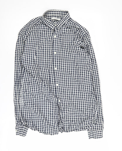 Jack & Jones Men's Blue Check Button-Up Shirt Small