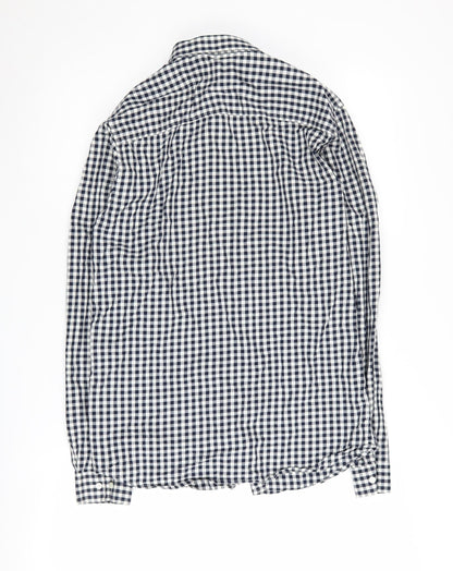 Jack & Jones Men's Blue Check Button-Up Shirt Small