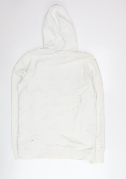 Mens UK Size M JACK & JONES White Pullover Hoodie