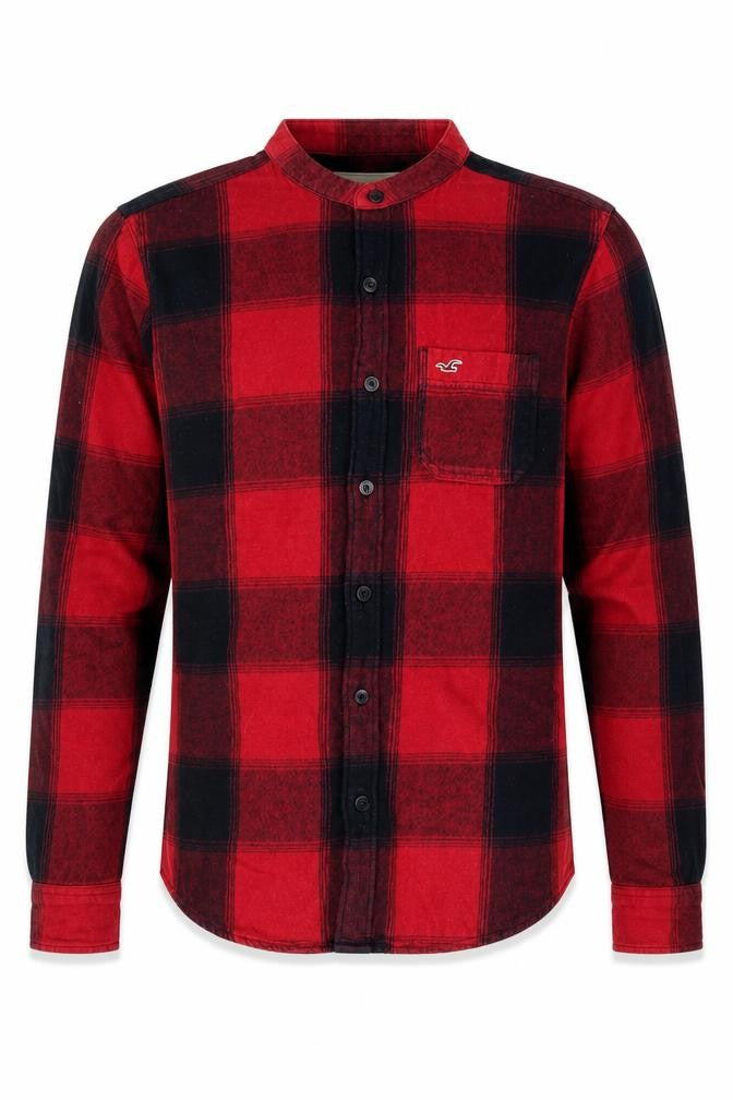 Hollister Men's Red Flannel Check Shirt, Small