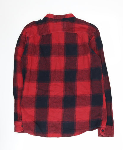 Hollister Men's Red Flannel Check Shirt, Small