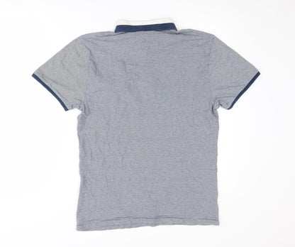 Penguin Men’s Blue Striped Polo Shirt Size M