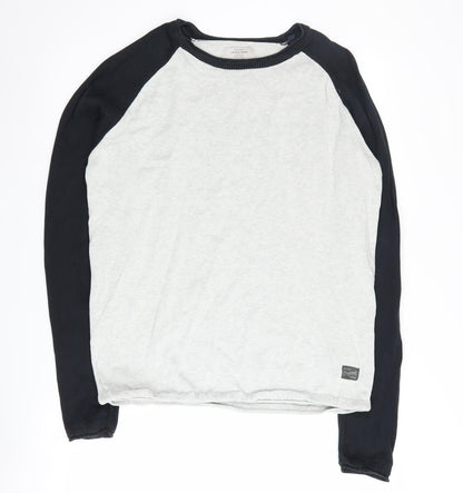 Jack & Jones Men's Grey Pullover Jumper, Size S, Casual Wear